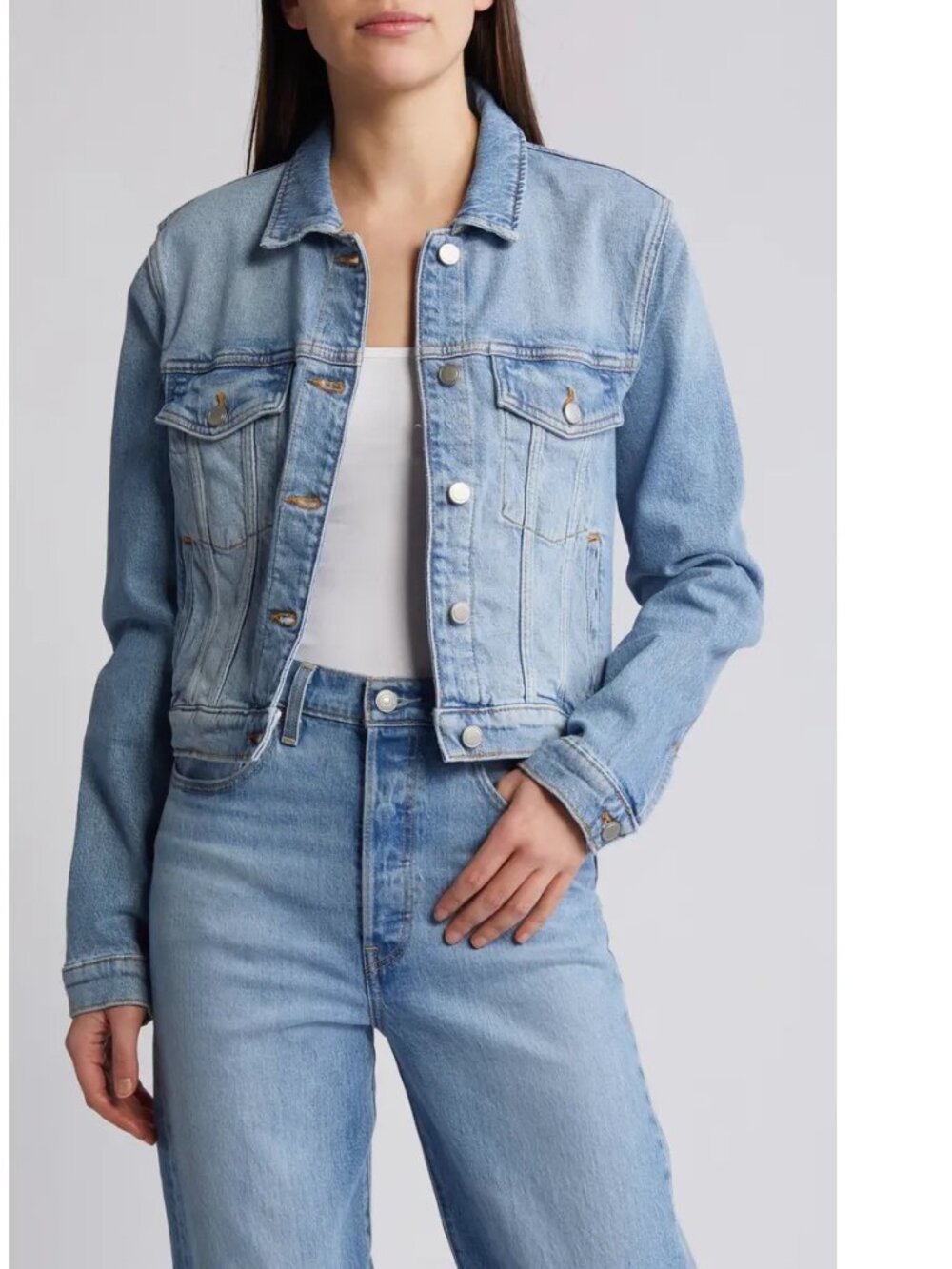 Good American Committed to Fit Denim Jacket in Size Small NWOT